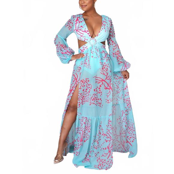 NEW GITI WHOLESALE dynasty maxi dress in blue - Picture 1 of 4